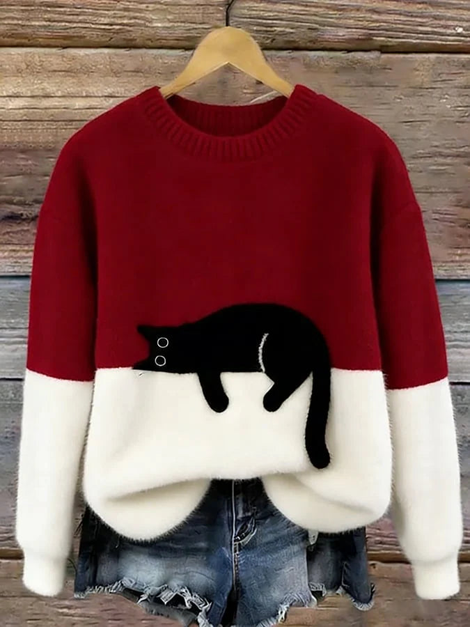 LUNA - SWEATSHIRT WITH CAT GRAPHIC