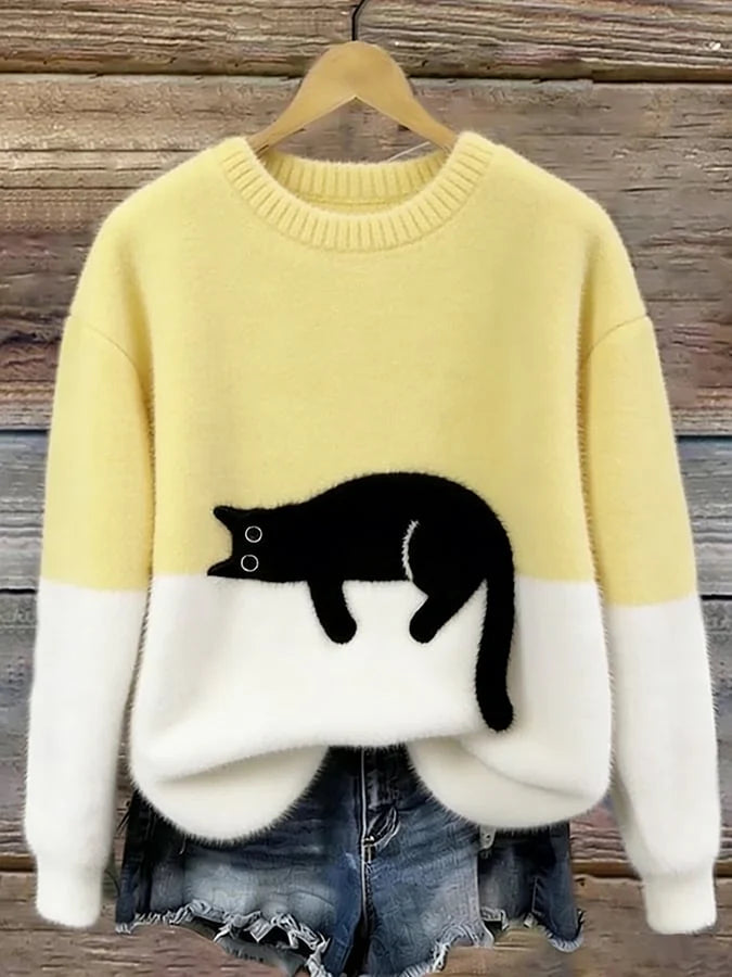 LUNA - SWEATSHIRT WITH CAT GRAPHIC