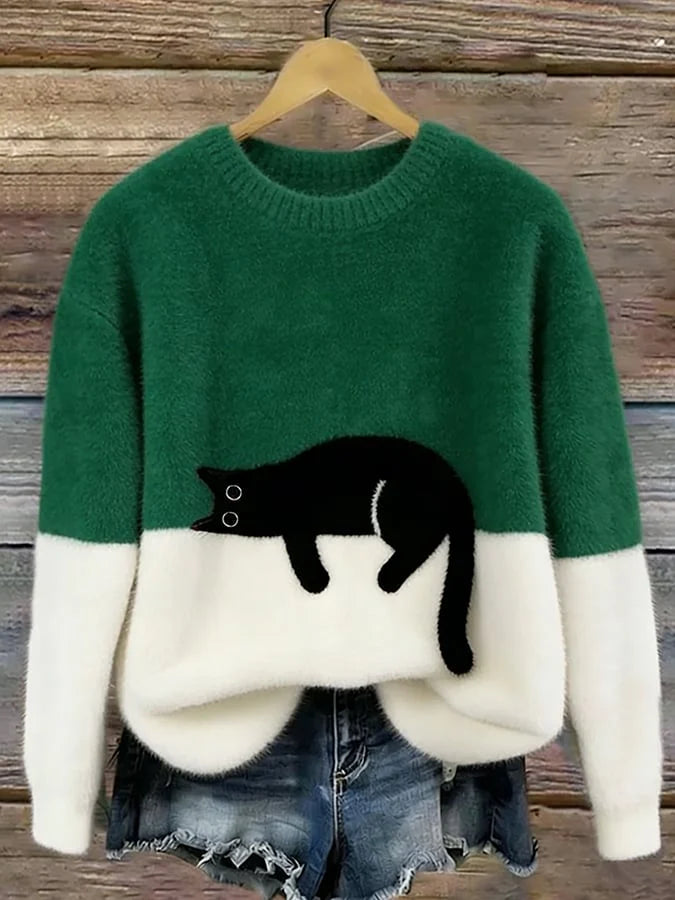 LUNA - SWEATSHIRT WITH CAT GRAPHIC
